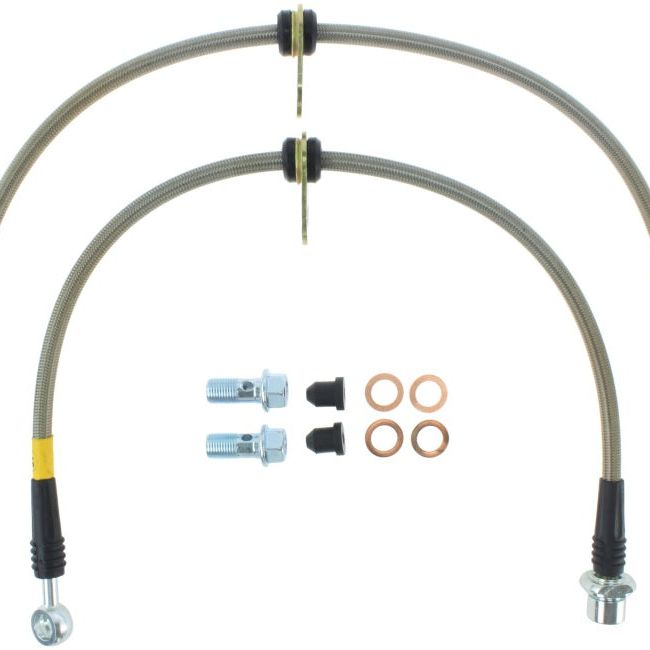 Stoptech 950.44015 - STO950.44015 - StopTech 02-12 Toyota Camry Coupe/Sedan / 04-08 Solara Front Stainless Steel Brake Lines - Shipped in Europe - Tuningsupply.com