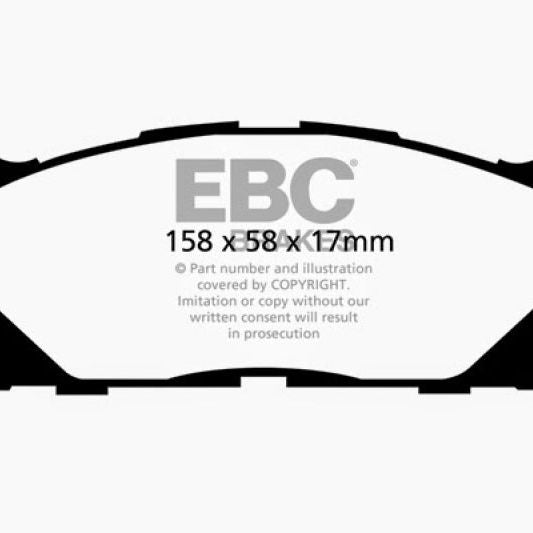 EBC DP41790R - EBCDP41790R - EBC 12-17 Toyota Camry 2.5L Yellowstuff Front Brake Pads - Shipped in Europe - Tuningsupply.com