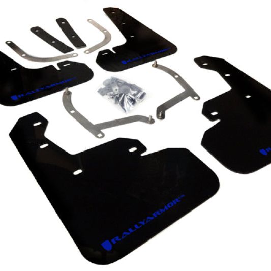 Rally Armor MF45-UR-BLK/BL - RALMF45-UR-BLK/BL - Rally Armor 17-23 Subaru Impreza 4D/5D Black UR Mud Flap w/Blue Logo - Shipped in Europe - Tuningsupply.com