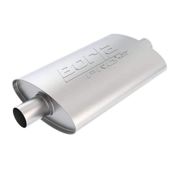 Borla 40347 - BOR40347 - Borla Pro-XS 2inch, 2inch, 14inch x 9-1/2inch x 4inch Oval Cen/Cen w/o Notch Turbo Muffler - Shipped in Europe - Tuningsupply.com