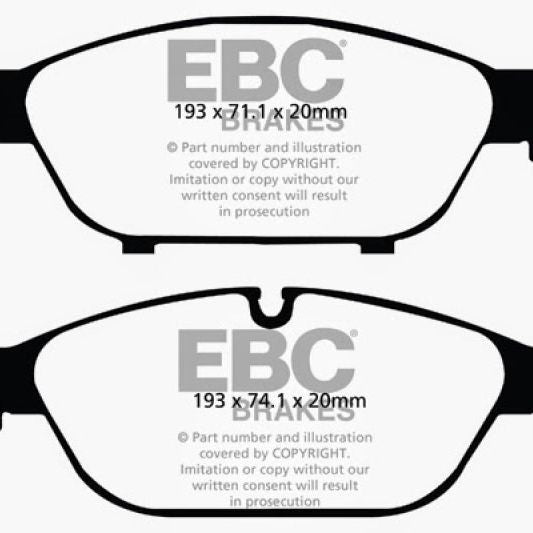 EBC DP42086R - EBCDP42086R - EBC 12+ Audi A6 Quattro 3.0 Supercharged Yellowstuff Front Brake Pads - Shipped in Europe - Tuningsupply.com