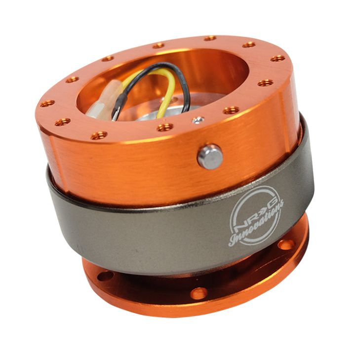 NRG SRK-200OR - NRGSRK-200OR - NRG Quick Release Gen 2.0 - Orange Body / Titanium Chrome Ring - Shipped in Europe - Tuningsupply.com