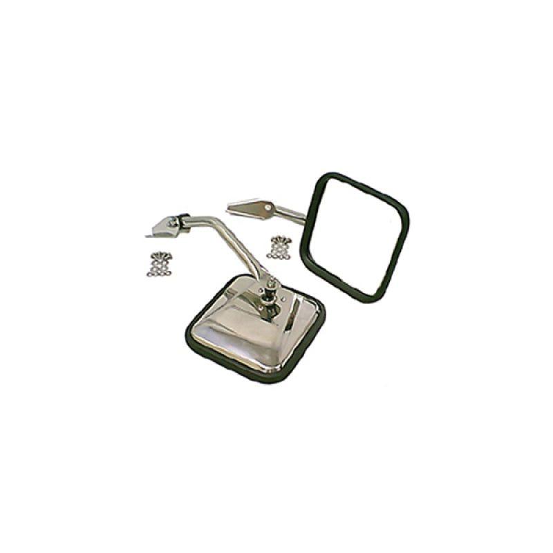 Rugged Ridge 11005.01 - RUG11005.01 - Rugged Ridge 55-86 Jeep CJ Stainless Steel Side Mirror Kit - Shipped in Europe - Tuningsupply.com