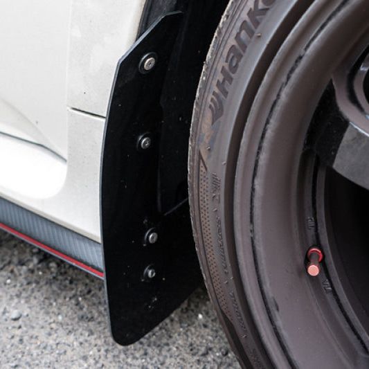 Rally Armor MF47-UR-BLK/WH - RALMF47-UR-BLK/WH - Rally Armor 17-22 Honda Civic Type R Black UR Mud Flap w/White Logo - Shipped in Europe - Tuningsupply.com