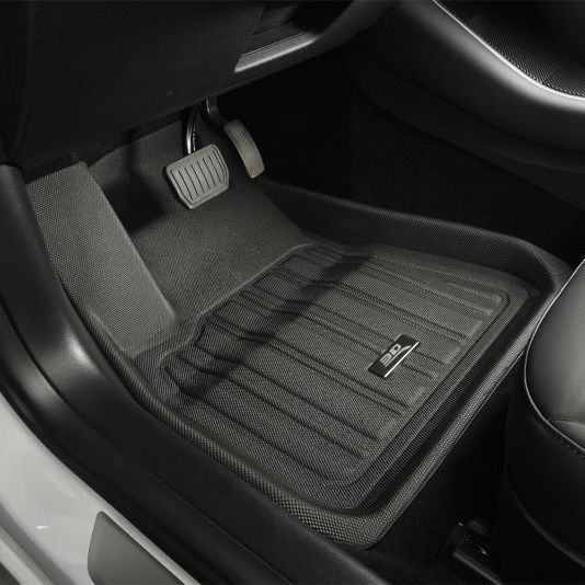 3D MAXpider L1TL02611509 - ACEL1TL02611509 - 3D MAXpider 2018-2019 Tesla Model 3 Kagu 1st Row Floormat - Black - Shipped in Europe - Tuningsupply.com