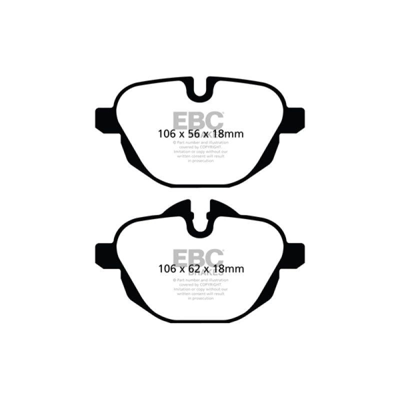 EBC DP22047 - EBCDP22047 - EBC 11+ BMW X3 2.0 Turbo (F25) Greenstuff Rear Brake Pads - Shipped in Europe - Tuningsupply.com