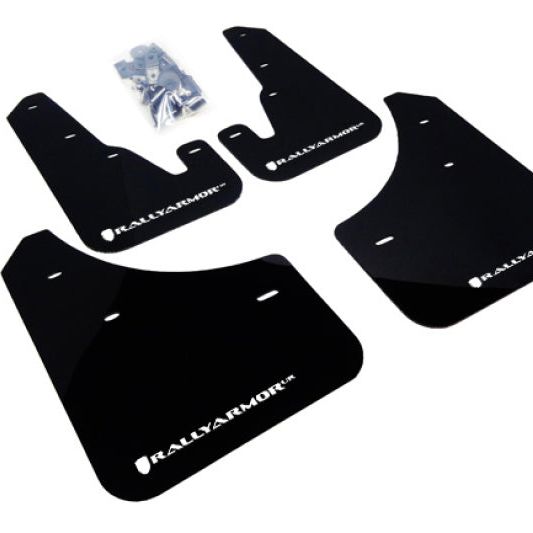 Rally Armor MF9-UR-BLK/WH - RALMF9-UR-BLK/WH - Rally Armor 04-09 Mazda3/Speed3 Black UR Mud Flap w/ White Logo - Shipped in Europe - Tuningsupply.com