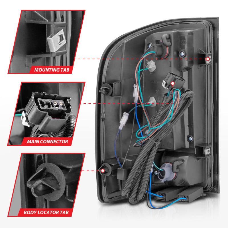 ANZO 311381 - ANZ311381 - ANZO 2007-2013 Chevrolet Silverado1500/ 2500/ 3500 LED Tail Lights w/ Light Bar Black Housing Smoke - Shipped in Europe - Tuningsupply.com