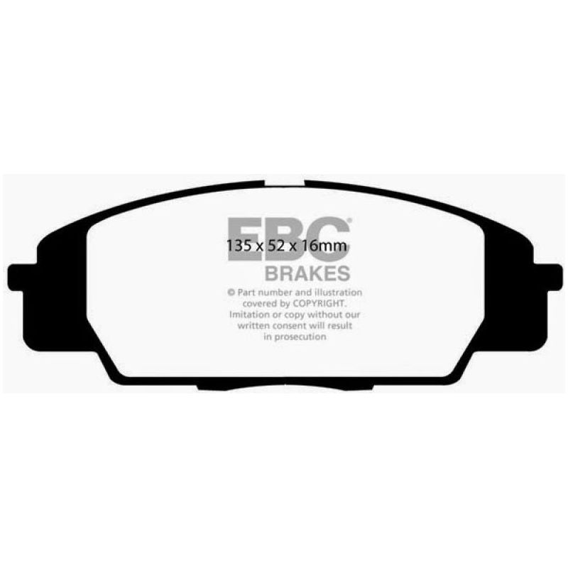 EBC DP41254R - EBCDP41254R - EBC 07-11 Acura CSX (Canada) 2.0 Type S Yellowstuff Front Brake Pads - Shipped in Europe - Tuningsupply.com