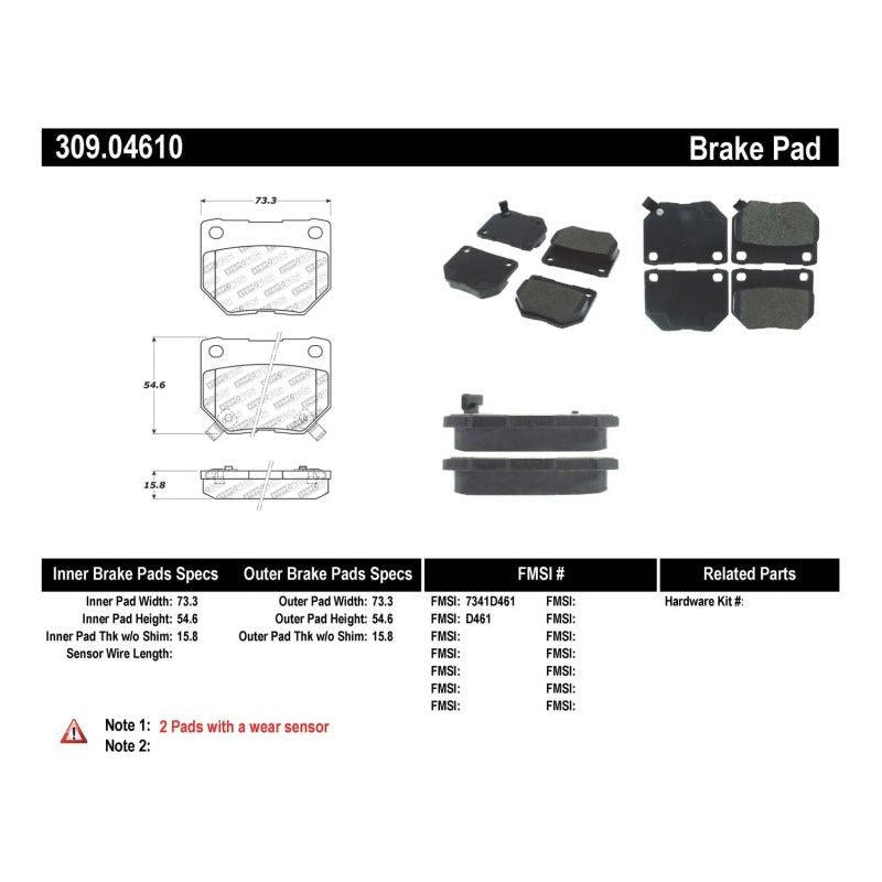 Stoptech 309.04610 - STO309.04610 - StopTech Performance 06-07 WRX Rear Brake Pads - Shipped in Europe - Tuningsupply.com