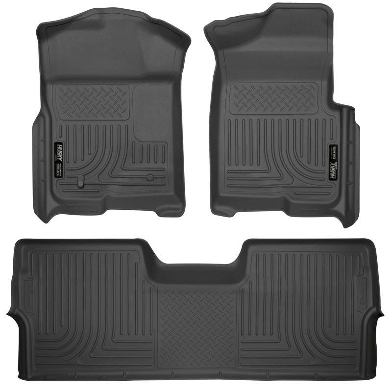 Husky Liners 98331 - HSL98331 - Husky Liners 09-12 Ford F-150 Super Crew Cab WeatherBeater Combo Black Floor Liners - Shipped in Europe - Tuningsupply.com