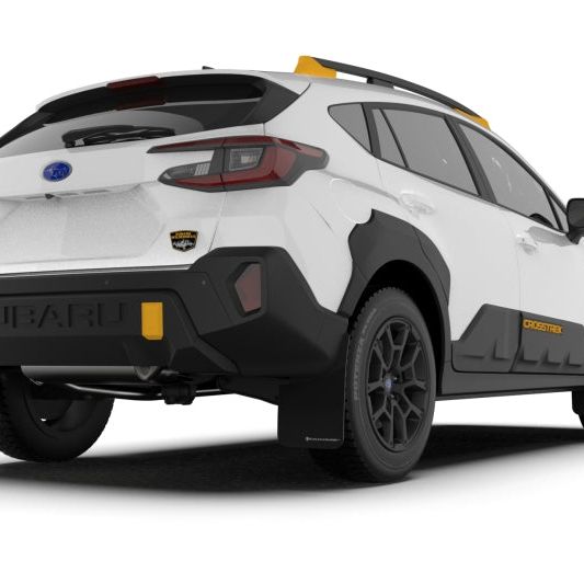 Rally Armor MF116-UR-BLK-WH - RALMF116-UR-BLK-WH - Rally Armor 24-25 Subaru Crosstrek (Wilderness Only) Black UR Mud Flap W/White Logo No Drilling Req - Shipped in Europe - Tuningsupply.com