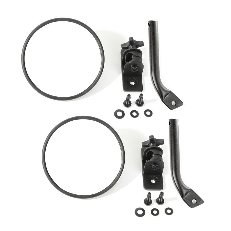 Rugged Ridge 11025.21 - RUG11025.21 - Rugged Ridge 97-18 Jeep Wrangler Textured Black Round Stubby Trail Mirror Kit - Shipped in Europe - Tuningsupply.com