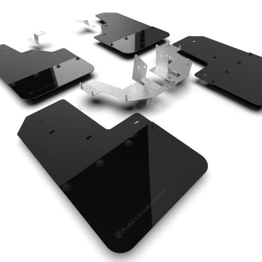 Rally Armor MF85-NO-PL-MBK - RALMF85-NO-PL-MBK - Rally Armor 21-25 Ford Bronco (Plstc Bmpr - NO Rptr/Sprt - NO RR/RB) Blk Mud Flap w/Met. Blk Logo - Shipped in Europe - Tuningsupply.com