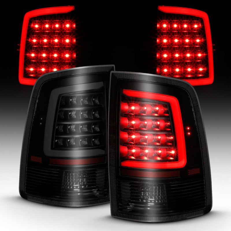 ANZO 311319 - ANZ311319 - ANZO 2009-2018 Dodge Ram 1500 LED Taillight Plank Style Black w/Smoke Lens - Shipped in Europe - Tuningsupply.com