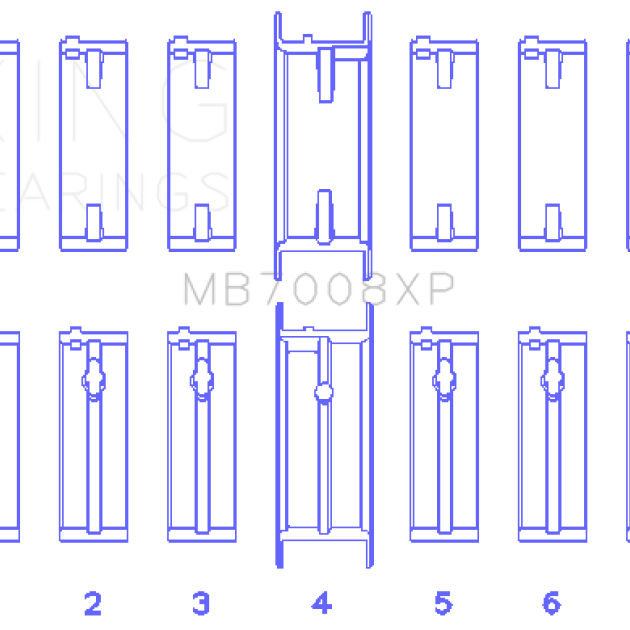 King Engine Bearings GMB7008XP - KINGMB7008XP - King Engine Bearings Nissan 2.5L RB25DET 24V Performance Main Bearing Set - Size STD - Shipped in Europe - Tuningsupply.com