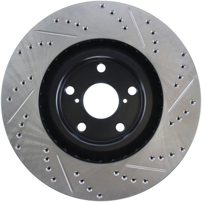 Stoptech 127.44104R - STO127.44104R - StopTech 5/93-98 Toyota Supra Turbo Right Front Slotted & Drilled Rotor - Shipped in Europe - Tuningsupply.com