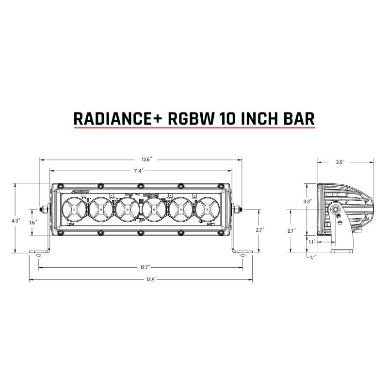 Rigid Industries 210053 - RIG210053 - Rigid Industries Radiance+ 10in. RGBW Light Bar - Shipped in Europe - Tuningsupply.com