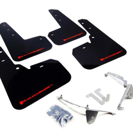 Rally Armor MF26-UR-RD/WH - RALMF26-UR-RD/WH - Rally Armor 13-17 Subaru Crosstrek XV Red Mud Flap w/White Logo - Shipped in Europe - Tuningsupply.com