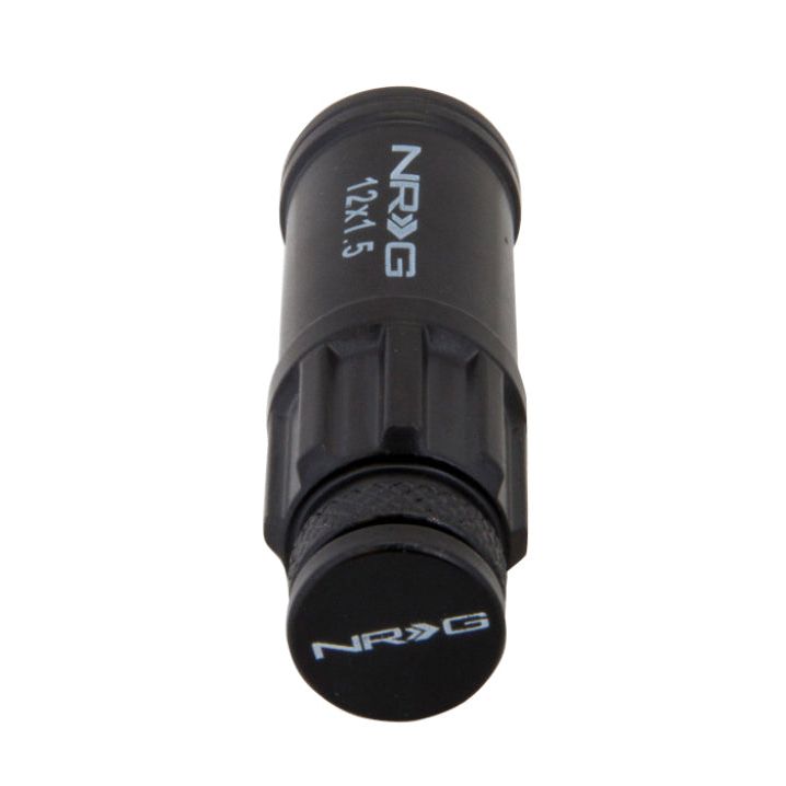 NRG LN-LS700BK-21 - NRGLN-LS700BK-21 - NRG 700 Series M12 X 1.5 Steel Lug Nut w/Dust Cap Cover Set 21 Pc w/Locks & Lock Socket - Black - Shipped in Europe - Tuningsupply.com