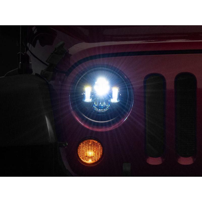 Raxiom J108042 - RAXJ108042 - Raxiom 97-18 Jeep Wrangler TJ/JK Axial Series LED Daymaker Headlights- Black Housing (Clear Lens) - Shipped in Europe - Tuningsupply.com