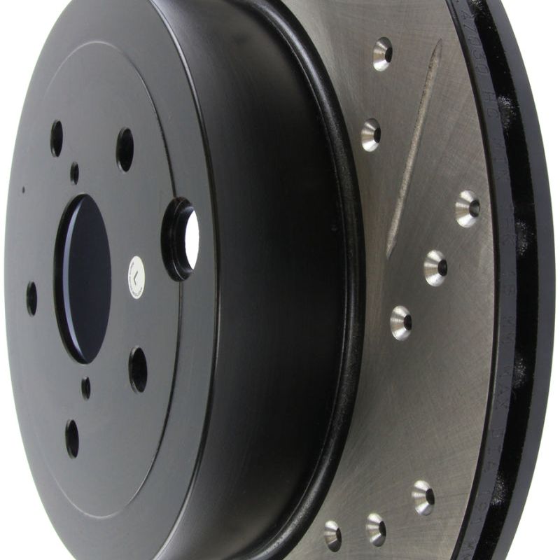 Stoptech 127.47030L - STO127.47030L - StopTech 08+ Subaru STI (Will Not Fit 05-07) Slotted & Drilled Sport Brake Rotor - Shipped in Europe - Tuningsupply.com
