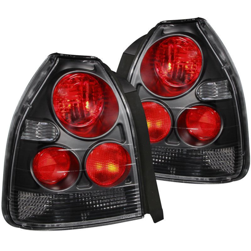 ANZO 221065 - ANZ221065 - ANZO 1996-2000 Honda Civic Taillights Black - Shipped in Europe - Tuningsupply.com
