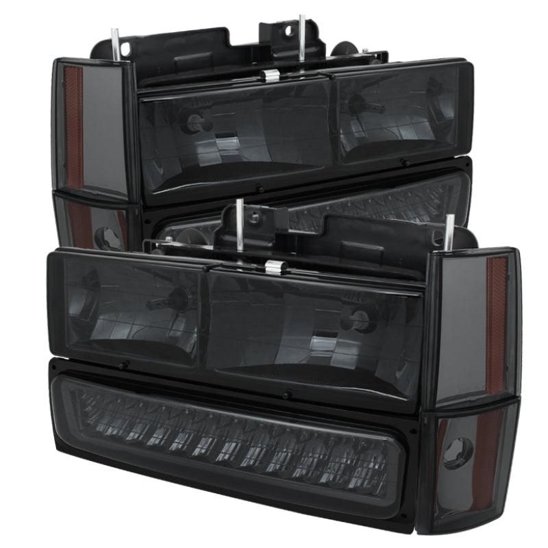 SPYDER 5073556 - SPY5073556 - xTune GMC Yukon 92-93 Crystal Headlights w/ Corner & LED Bumper Smoke HD-JH-GMCCK88-LED-AM-SM-SET - Shipped in Europe - Tuningsupply.com