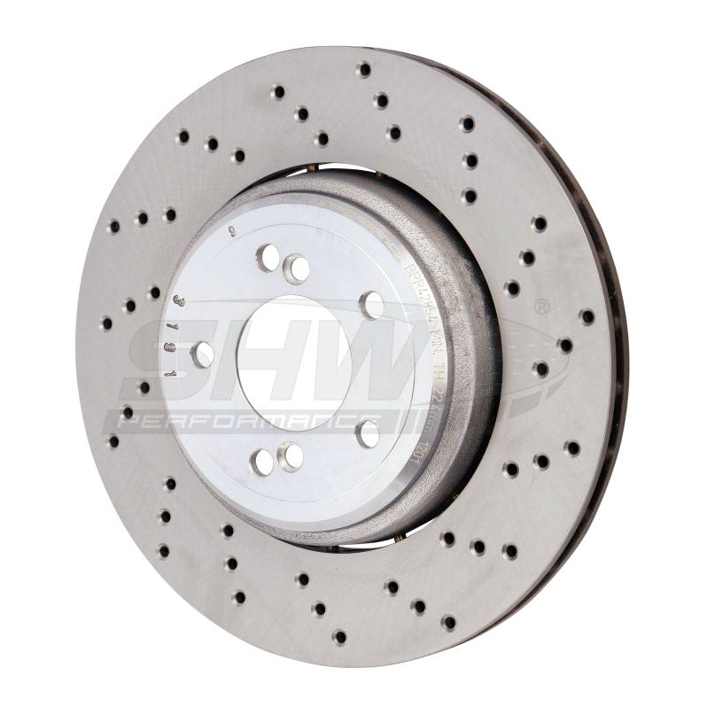 SHW Performance BRR42854 - SHWBRR42854 - SHW 08-13 BMW M3 4.0L Right Rear Cross-Drilled Lightweight Brake Rotor (34212283804) - Shipped in Europe - Tuningsupply.com