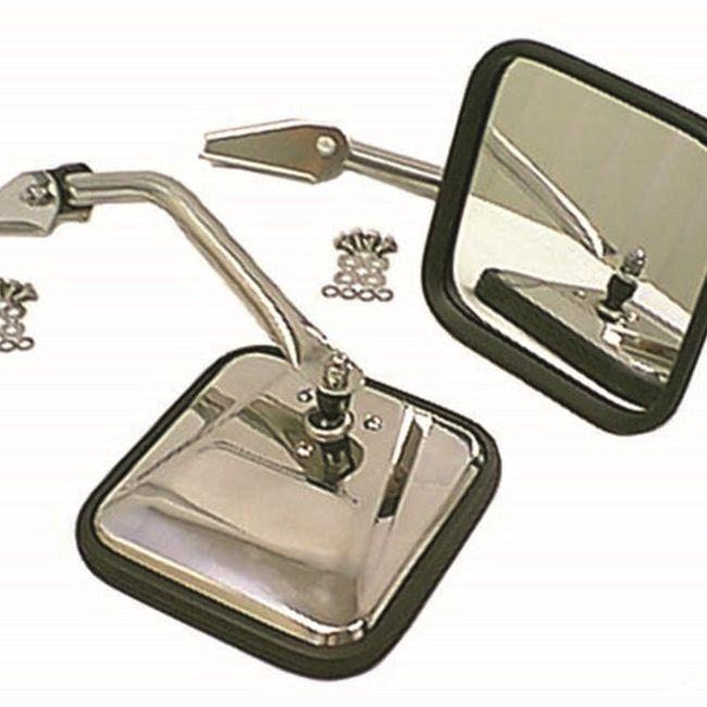 Rugged Ridge 11010.01 - RUG11010.01 - Rugged Ridge 55-86 Jeep CJ Chrome CJ-Style Side Mirror Kit - Shipped in Europe - Tuningsupply.com