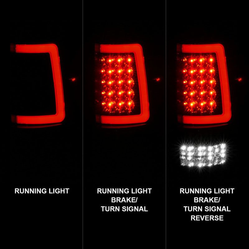 ANZO 311343 - ANZ311343 - ANZO 2004-2006 Ford F-150 LED Tail Lights w/ Light Bar Black Housing Smoke Lens - Shipped in Europe - Tuningsupply.com