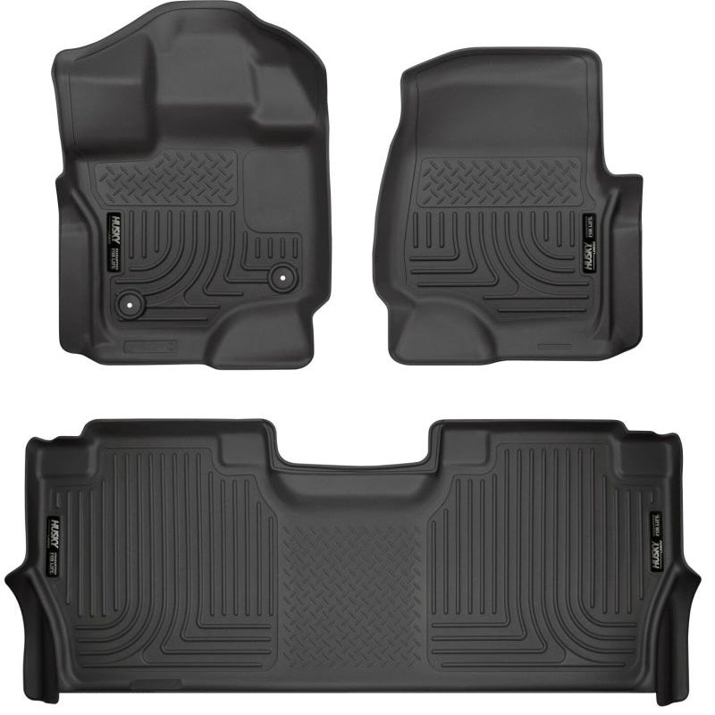 Husky Liners 94121 - HSL94121 - Husky Liners 21-24 Ford F-150 SuperCrew Weatherbeater Black Front & 2nd Seat Floor Liners - Shipped in Europe - Tuningsupply.com