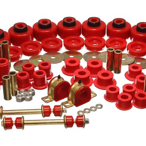 Energy Suspension 3.18128R - ENG3.18128R - Energy Suspension 01-06 Chevy Silverado 4WD Red Hyper-flex Master Bushing Set - Shipped in Europe - Tuningsupply.com