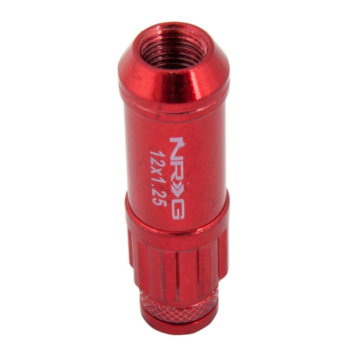 NRG LN-LS710RD-21 - NRGLN-LS710RD-21 - NRG 700 Series M12 X 1.25 Steel Lug Nut w/Dust Cap Cover Set 21 Pc w/Locks & Lock Socket - Red - Shipped in Europe - Tuningsupply.com