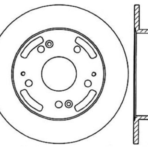 Stoptech 127.40042L - STO127.40042L - StopTech 02-06 Acura RSX Incl. Type S / 97-01 Integra Type R Slotted & Drilled Left Rear Rotor - Shipped in Europe - Tuningsupply.com