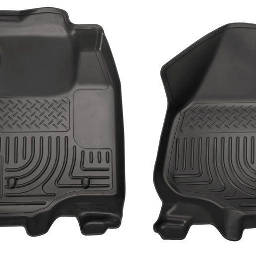 Husky Liners 18701 - HSL18701 - Husky Liners 12-15 Ford Super Duty Crew & Extended Cab WeatherBeater Front Row Black Floor Liners - Shipped in Europe - Tuningsupply.com