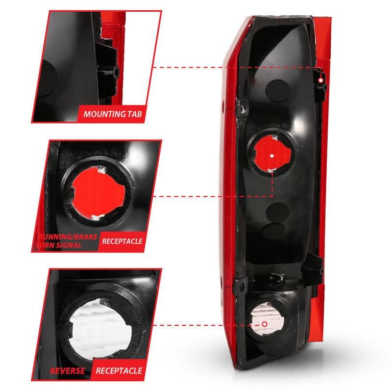 ANZO 311306 - ANZ311306 - ANZO 1992-1996 Ford Bronco Taillight Red/Clear Lens (OE Replacement) - Shipped in Europe - Tuningsupply.com