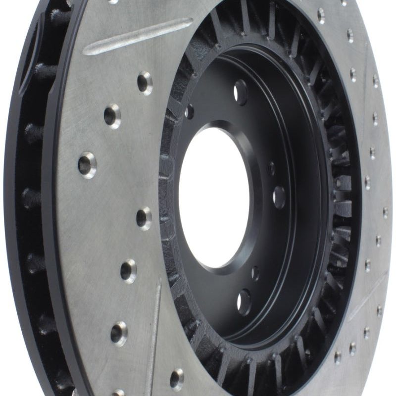 Stoptech 127.40048R - STO127.40048R - StopTech 00-09 S2000 Slotted & Drilled Right Front Rotor - Shipped in Europe - Tuningsupply.com