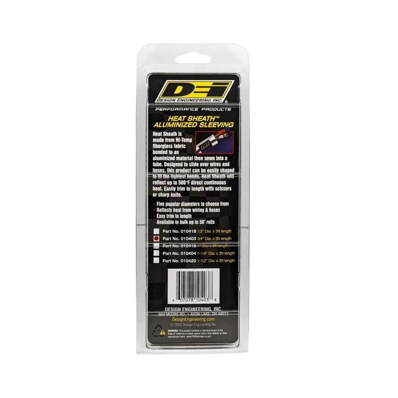DEI 10403 - DEI10403 - DEI Heat Sheath 3/4in x 3ft - Aluminized Sleeving - Sewn Edge - Shipped in Europe - Tuningsupply.com