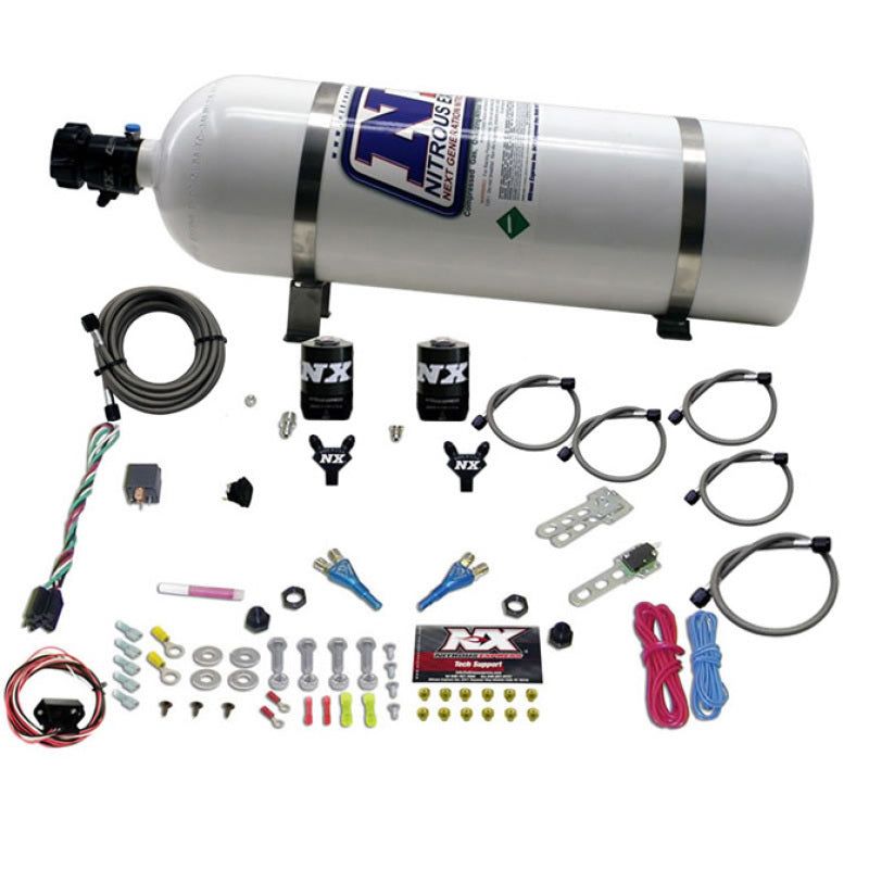 Nitrous Express 20716-15 - NEX20716-15 - Nitrous Express 03-18 Nissan 350Z/370Z Dual Nozzle (35-150HP) w/15lb Bottle - Shipped in Europe - Tuningsupply.com