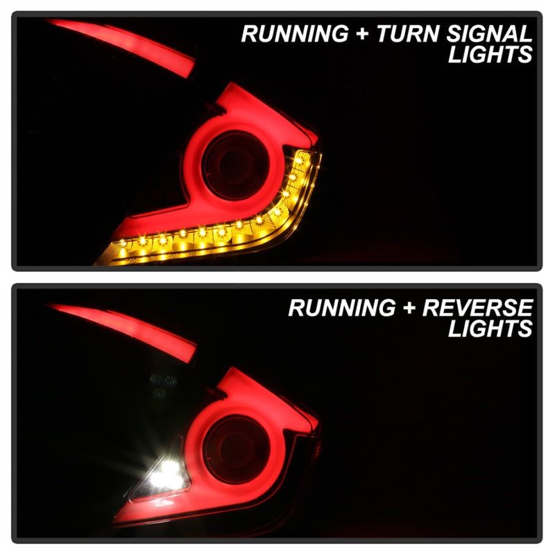 SPYDER 5086051 - SPY5086051 - Spyder 16-19 Honda Civic 4 Door Light Bar LED Tail Lights - Black - ALT-YD-HC164D-LB-BK - Shipped in Europe - Tuningsupply.com