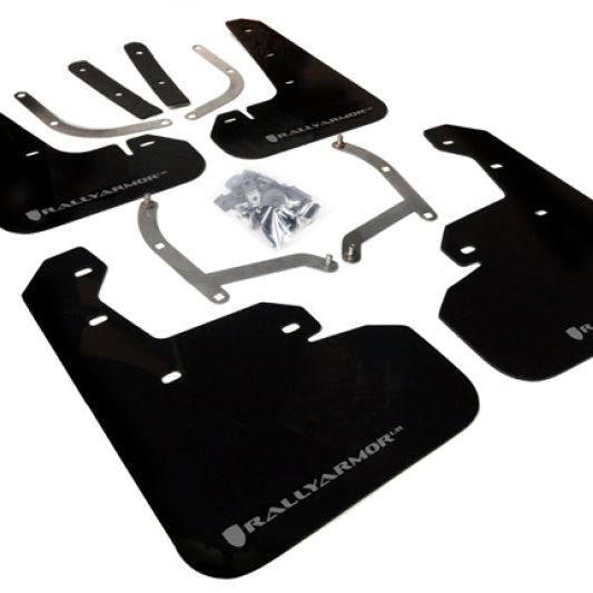 Rally Armor MF45-UR-BLK/SIL - RALMF45-UR-BLK/SIL - Rally Armor 17-23 Subaru Impreza 4D/5D Black UR Mud Flap w/Silver Logo - Shipped in Europe - Tuningsupply.com