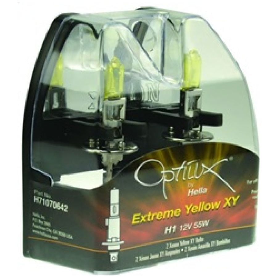 Hella LAH71070642 - HELLAH71070642 - Hella Optilux H1 12V/55W XY Yellow Bulb - Shipped in Europe - Tuningsupply.com