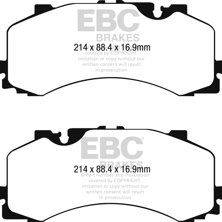 EBC DP42279R - EBCDP42279R - EBC 2016+ Audi Q7 3.0L Supercharged Yellowstuff Front Brake Pads - Shipped in Europe - Tuningsupply.com