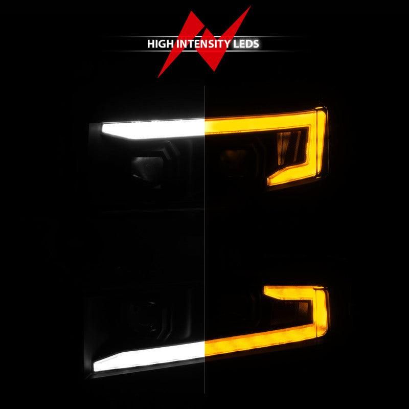 ANZO 111566-L - ANZ111566-L - ANZO 19-22 Chevrolet Silverado 1500 LED Proj HL w/Lgt Bar SwBk Seq. Blk w/In. Light - Driver Side ON - Shipped in Europe - Tuningsupply.com