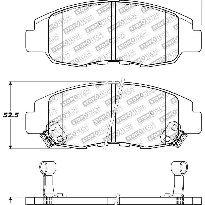 Stoptech 309.07640 - STO309.07640 - StopTech Performance 98-02 Honda Accord Coupe/Sedan 4cyl Rear Drum/Disc Front Brake Pads - Shipped in Europe - Tuningsupply.com