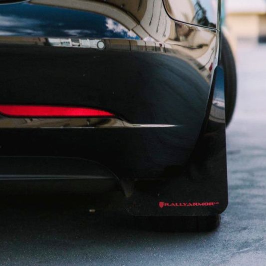 Rally Armor MF62-UR-BLK/DGRY - RALMF62-UR-BLK/DGRY - Rally Armor 17-23 Tesla Model 3 Black UR Mud Flap w/Dark Grey Logo - Shipped in Europe - Tuningsupply.com