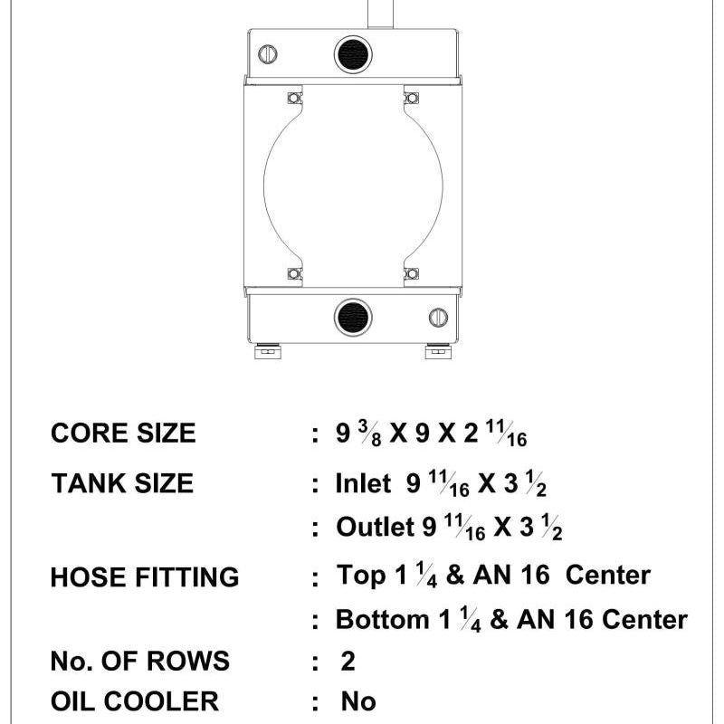 CSF 7065 - CSF7065 - CSF Universal Drag Race / Tuck Radiator w/9in Spal Fan - 10.5in H x 10in L x 3.6in W - Shipped in Europe - Tuningsupply.com