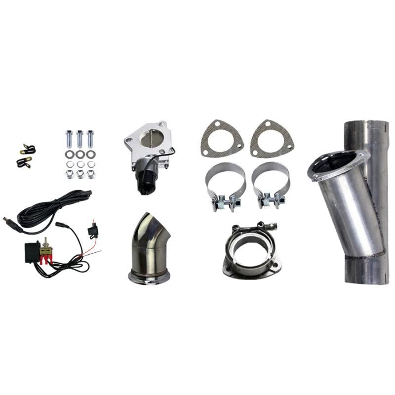 Granatelli Motor Sports 303530 - GMS303530 - Granatelli 3.0in Aluminized Mild Steel Electronic Exhaust Cutout w/Slip Fit & Band Clamps - Shipped in Europe - Tuningsupply.com