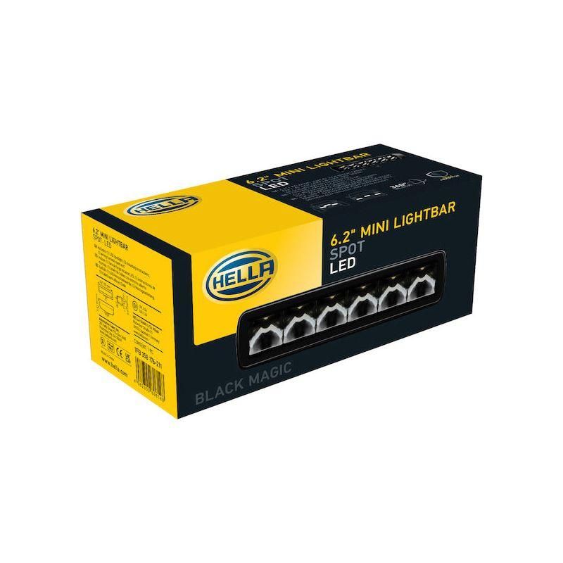 Hella LA358176211 - HELLA358176211 - Hella Universal Black Magic 6 L.E.D. Mini Light Bar - Spot Beam - Shipped in Europe - Tuningsupply.com